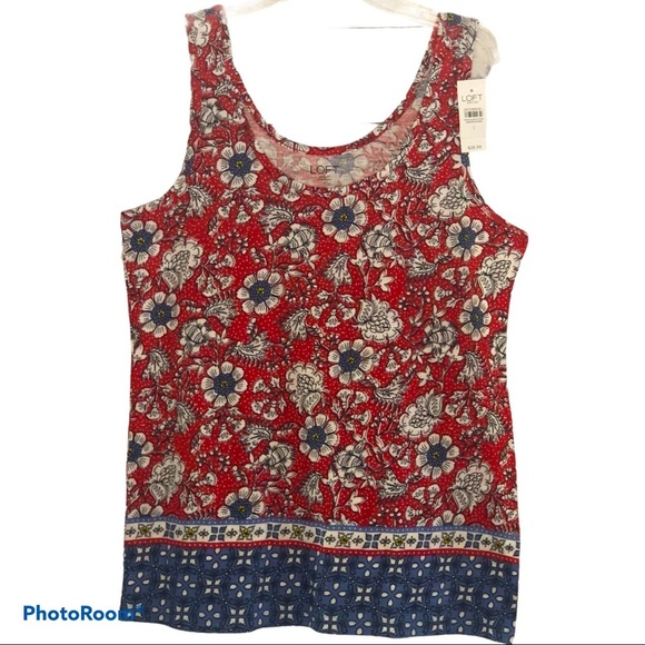 Loft Floral print Patriotic looking Tank-size small - Picture 1 of 6